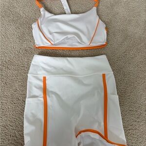 Fashion Nova Sun Sweats Elevate Sports Bra and Shorts Set